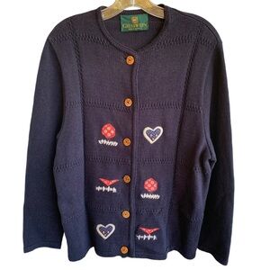 Vintage Geisswein Cardigan Sweater Made in Austria Embroidery Women’s